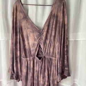 American Eagle Tie Dye Long Sleeve Romper
